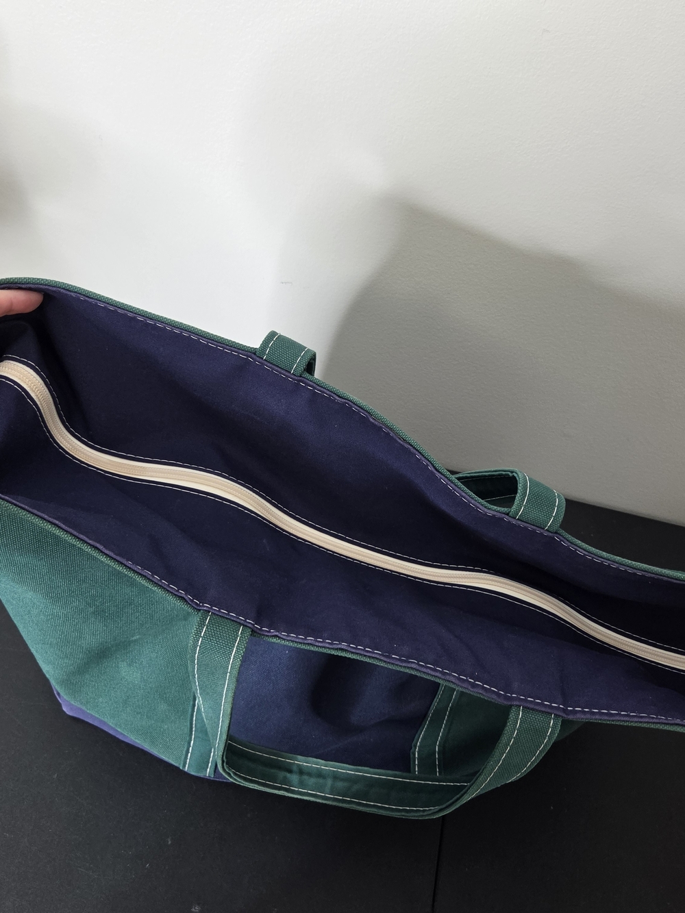 Rare Vintage L.L. Bean XL Boat & Tote Green/Blue Heavy Canvas Made In U.S.A. - Picture 8 of 12